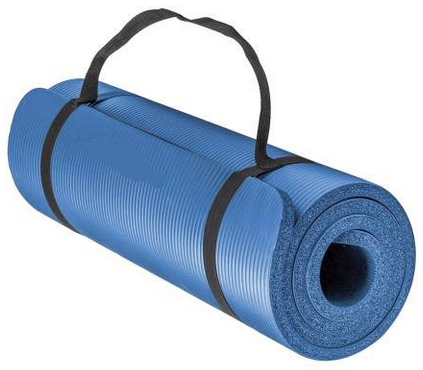 Blue Pack Of 2 Yoga and Pilates Exercise Mat 10mm NBR Foam with Carry Strap